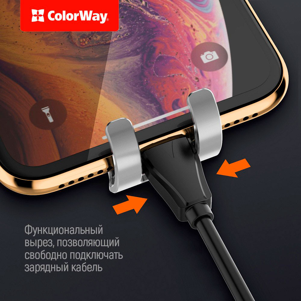 Фото 21 Автомобільний зарядний пристрій COLORWAY 2USB 3.0A(36W) + Тримач Metallic Gravity Holder Black (CW-CHG01-BK/CW-CHA036Q)