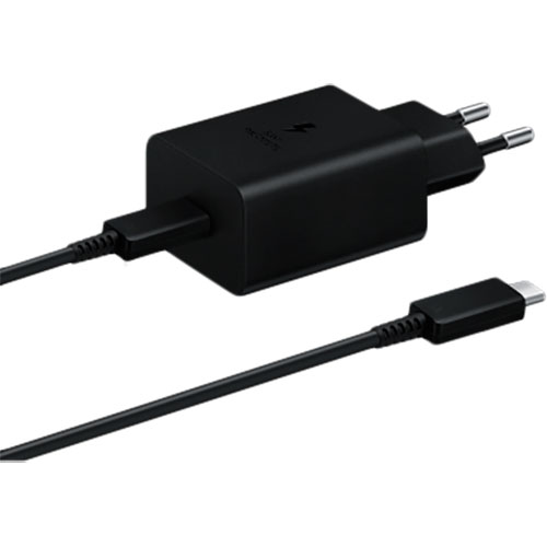 Зарядний пристрій SAMSUNG 45W Compact Power Adapter C-C Cable Black (T4510XBEGRU/Black) Тип кабелю USB Type-C х USB Type-C
