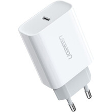 Мережевий зарядний пристрій UGREEN CD137 Type-C PD 20 W Charger White (UGR-60450)