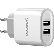 Сетевое зарядное устройство UGREEN CD104 2xUSB 3.4A Charger White (UGR-20384)