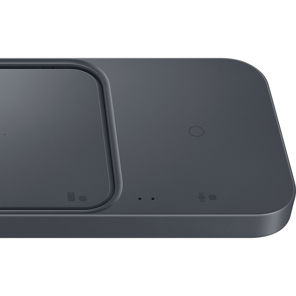 Бездротовий зарядний пристрій SAMSUNG 15W Wireless Charger Duo w/o TA Black (EP-P5400TBRGRU) Особливості максимальна вихідна потужність 15 Вт, мережний зарядний пристрій у комплекті
