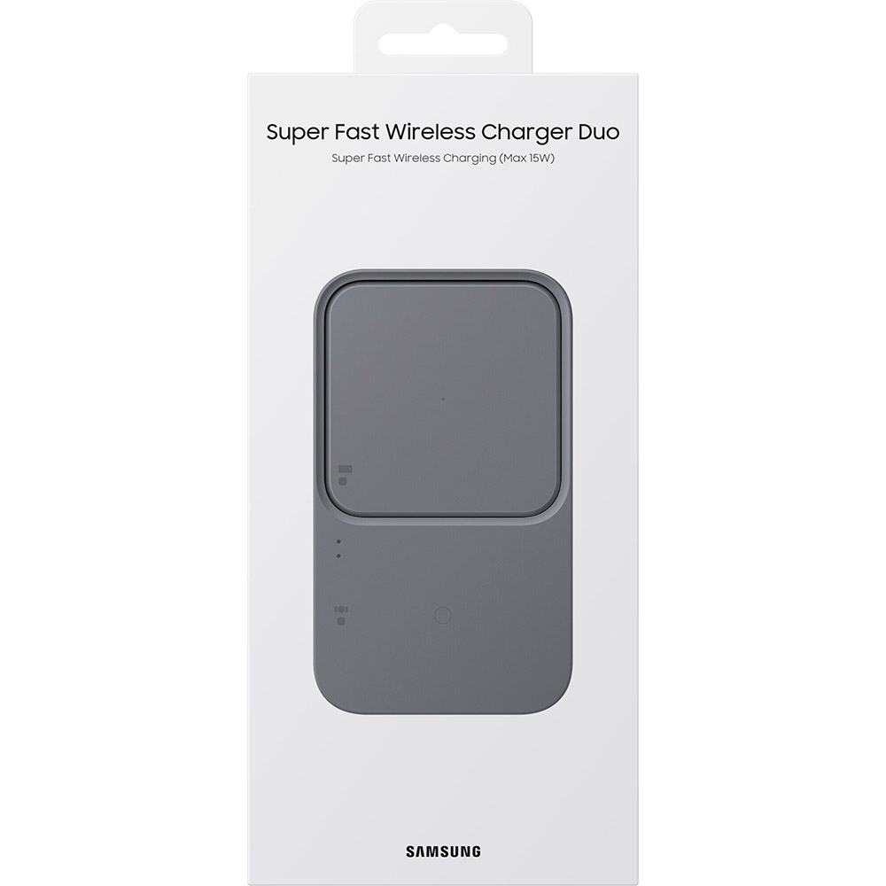 Замовити Бездротовий зарядний пристрій SAMSUNG 15W Wireless Charger Duo w/o TA Black (EP-P5400TBRGRU)