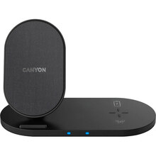 Беспроводное зарядное устройство CANYON WS-202 2в1 10W+5W QI Black (CNS-WCS202B)