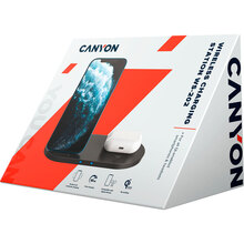 Беспроводное зарядное устройство CANYON WS-202 2в1 10W+5W QI Black (CNS-WCS202B)