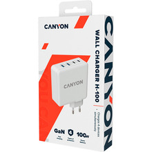 Сетевое зарядное устройство CANYON H-100 100W White (CND-CHA100W01)