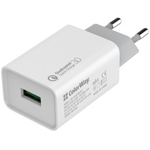 Зарядний пристрій COLORWAY Quick Charge 3.0 WT + Кабель USB Type-C 2.4А 1м (CW-CHS013Q/CW-CBUC018-MC)