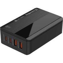 Сетевое зарядное устройство COLORWAY Power Delivery 2 х USB-A + 2 х USB Type-C 65W Black (CW-CHS040PD-BK)