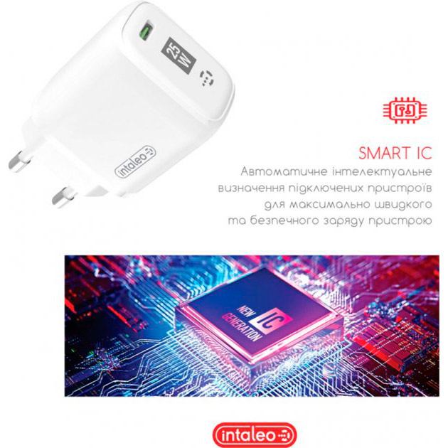 Сетевое зарядное устройство INTALEO TCGQPD125 White (USB Type-C 25W) Тип сетевое зарядное устройство