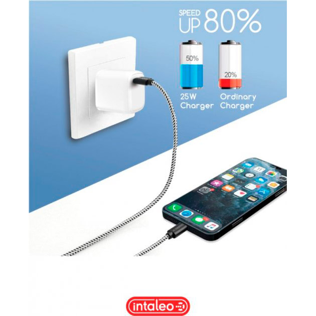 Сетевое зарядное устройство INTALEO TCGQPD125 White (USB Type-C 25W) Кабель отсутствует