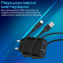 Сетевое зарядное устройство Promate BiPlug-2 17 Вт USB-C+USB-A Black (biplug-2.black)