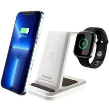 Бездротовий зарядний пристрій CANYON WS-304 3 в 1 QI Cosmic Latte (CNS-WCS304CL)