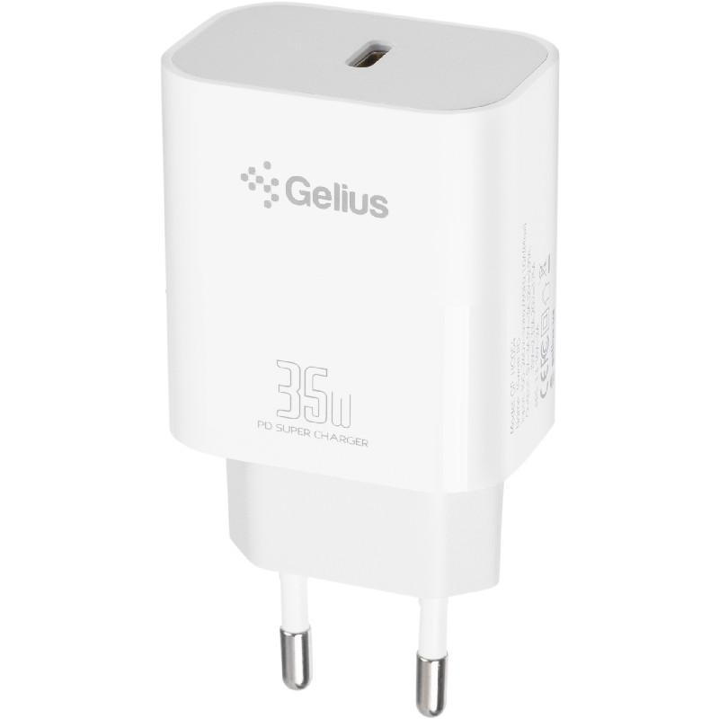 Сетевое зарядное устройство GELIUS PD35W Type-C PPS GP-HC054 Белый (00000094754) Кабель отсутствует