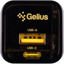 Зарядний пристрій Gelius Genesis GP-HC055 USB+Type-C 30W GaN (Incredible series) Transparent Black