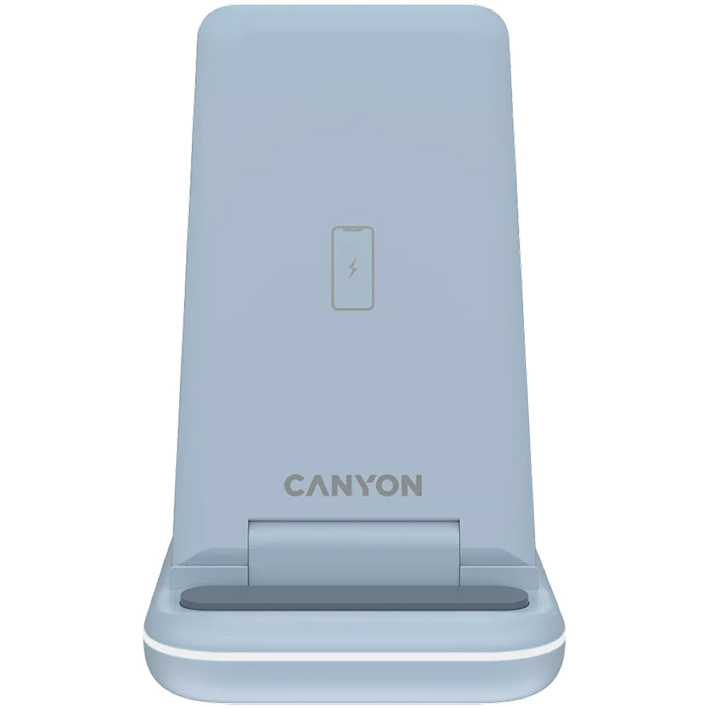 Бездротовий зарядний пристрій CANYON WS-304 3в1 QI Blue (CNS-WCS304BL) Кабель знімний