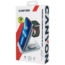 Бездротовий зарядний пристрій CANYON WS-304 3в1 QI Blue (CNS-WCS304BL)