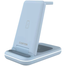 Бездротовий зарядний пристрій CANYON WS-304 3в1 QI Blue (CNS-WCS304BL)