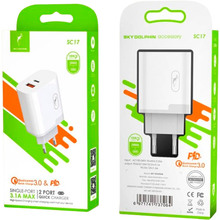 Сетевое зарядное устройство SKYDOLPHIN SC17 PD+QC3.0 White (MZP-000110)