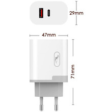 Сетевое зарядное устройство SKYDOLPHIN SC17 PD+QC3.0 White (MZP-000110)