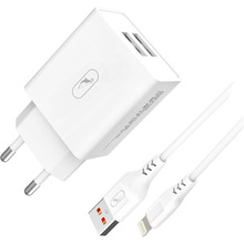 Сетевое зарядное устройство SKYDOLPHIN SC30L (2USB, 2.1A) White (MZP-000112)