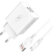 Сетевое зарядное устройство SKYDOLPHIN SC30T (2USB, 2.1A) White (MZP-000113)