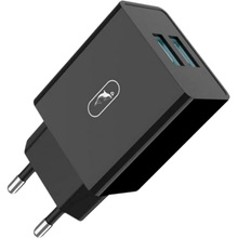 Сетевое зарядное устройство SKYDOLPHIN SC30 (2USB, 2.1A) Black (MZP-000169)