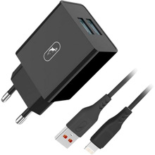 Сетевое зарядное устройство SKYDOLPHIN SC30L (2USB, 2.1A) Black (MZP-000170)