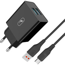 Сетевое зарядное устройство SKYDOLPHIN SC30V (2USB, 2.1A) Black (MZP-000172)