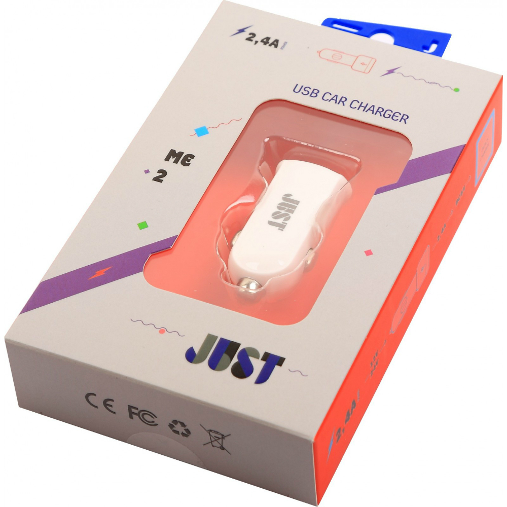 Автомобильное зарядное устройство JUST Me2 USB Car Charger (CCHRGR-M2-WHT) Тип автомобильное зарядное устройство