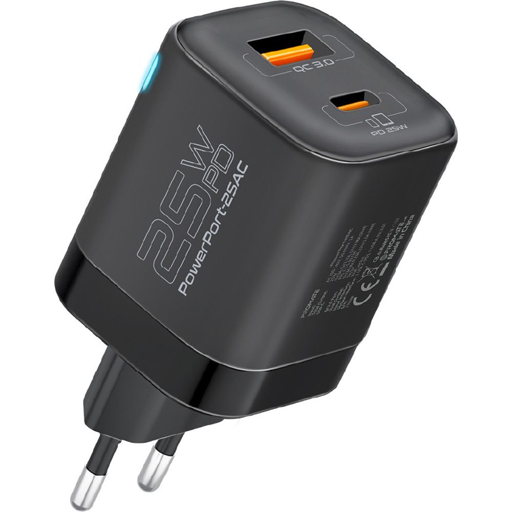 Зарядний пристрій PROMATE Powerport-25ac Black (powerport-25ac.black)