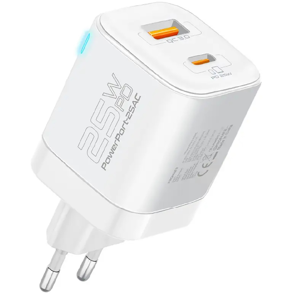 Зарядний пристрій PROMATE Powerport-25ac White (powerport-25ac.white)