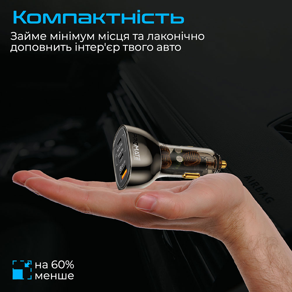 Фото Автомобильное зарядное устройство PROMATE Transdrive-80W (transdrive-80w)