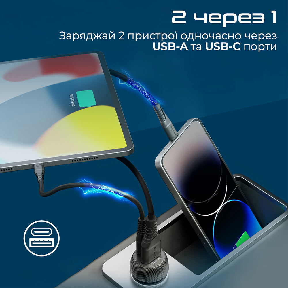 Автомобильное зарядное устройство PROMATE Drivegear-PD33 (drivegear-pd33) Кабель отсутствует