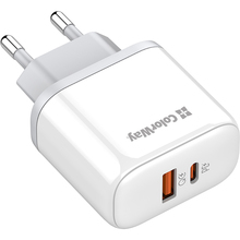 Сетевое зарядное устройство COLORWAY GaN3 45W PPS USB+Type-C QC3/PD White (CW-CHS042PD-WT)