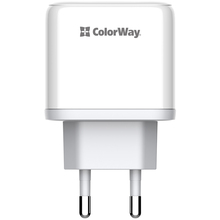 Сетевое зарядное устройство COLORWAY GaN3 45W PPS USB+Type-C QC3/PD White (CW-CHS042PD-WT)