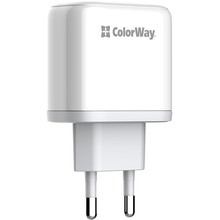 Сетевое зарядное устройство COLORWAY GaN3 45W PPS USB+Type-C QC3/PD White (CW-CHS042PD-WT)