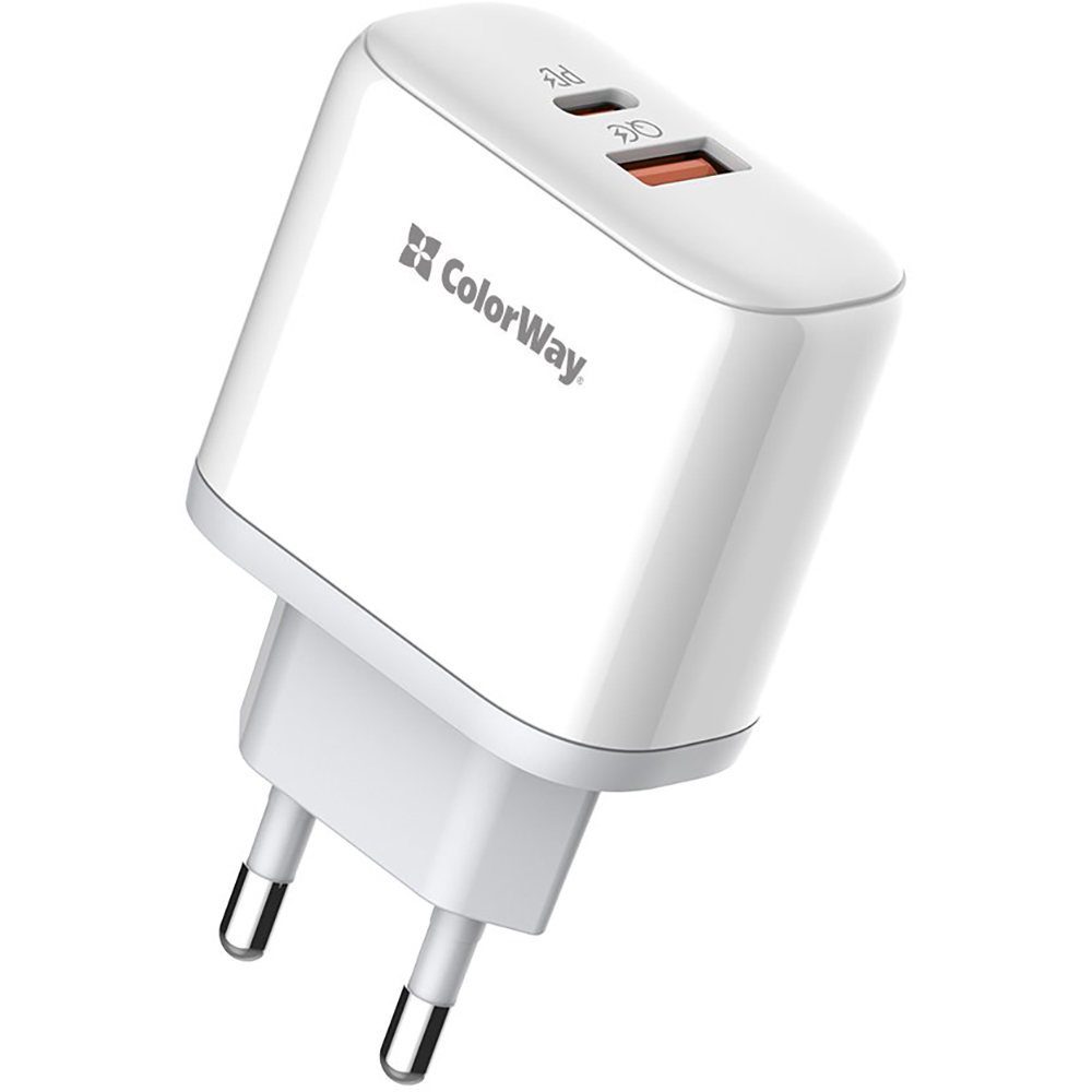Сетевое зарядное устройство COLORWAY GaN3 45W PPS USB+Type-C QC3/PD White (CW-CHS042PD-WT) Сетевое зарядное устройство COLORWAY GaN3 45W PPS USB+Type-C QC3/PD White (CW-CHS042PD-WT)