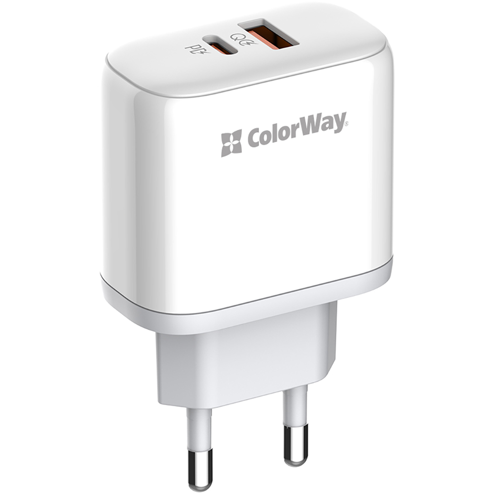 Внешний вид Сетевое зарядное устройство COLORWAY GaN3 45W PPS USB+Type-C QC3/PD White (CW-CHS042PD-WT)