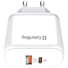 Сетевое зарядное устройство COLORWAY GaN3 45W PPS USB+Type-C QC3/PD White (CW-CHS042PD-WT)