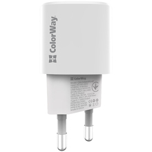 Зарядний пристрій COLORWAY GaN3 33W PPS USB+Type-C QC3/PD White (CW-CHS043PD-WT)