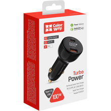 Зарядний пристрій COLORWAY 100W PPS USB+Type-C QC4/PD Black (CW-CHA044PD-BK)