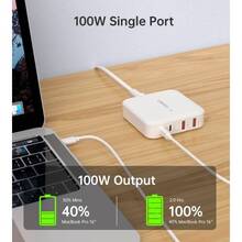 Сетевое зарядное устройство CHOETECH GaN 100 Вт (PD8008-EU-WH)