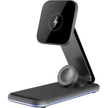 Беспроводное зарядное устройство PROOVE Energy Fold 3 in 1 Black (50879)
