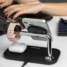 Бездротовий зарядний пристрій PROOVE Magnetic Field 3 in 1 Black (44657)