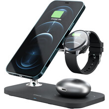 Бездротовий зарядний пристрій PROOVE Magnetic Field 3 in 1 Black (44657)