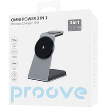 Бездротовий зарядний пристрій PROOVE Omni Power 3 in 1 Gray (55539)