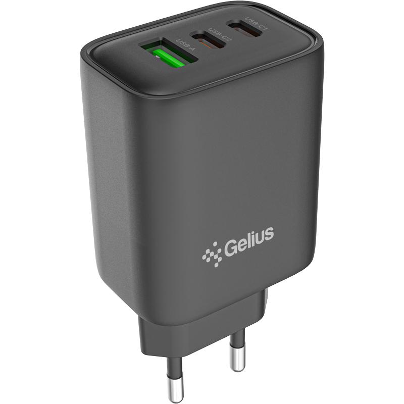 Сетевое зарядное устройство GELIUS Power Pulse GP-HC057 65W USB+2Type-C QC/PD/PPS Black (96524) Сетевое зарядное устройство GELIUS Power Pulse GP-HC057 65W USB+2Type-C QC/PD/PPS Black (96524)
