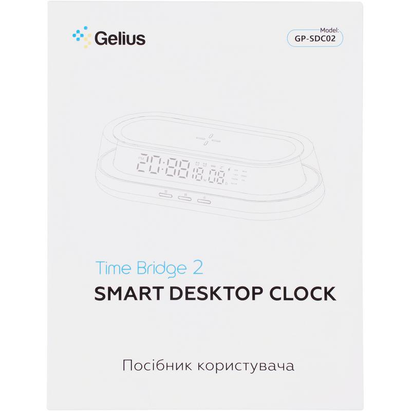 В Украине Беспроводное зарядное устройство GELIUS GP-SDC02 15W Wireless RGB Time Bridge 2 (95661)