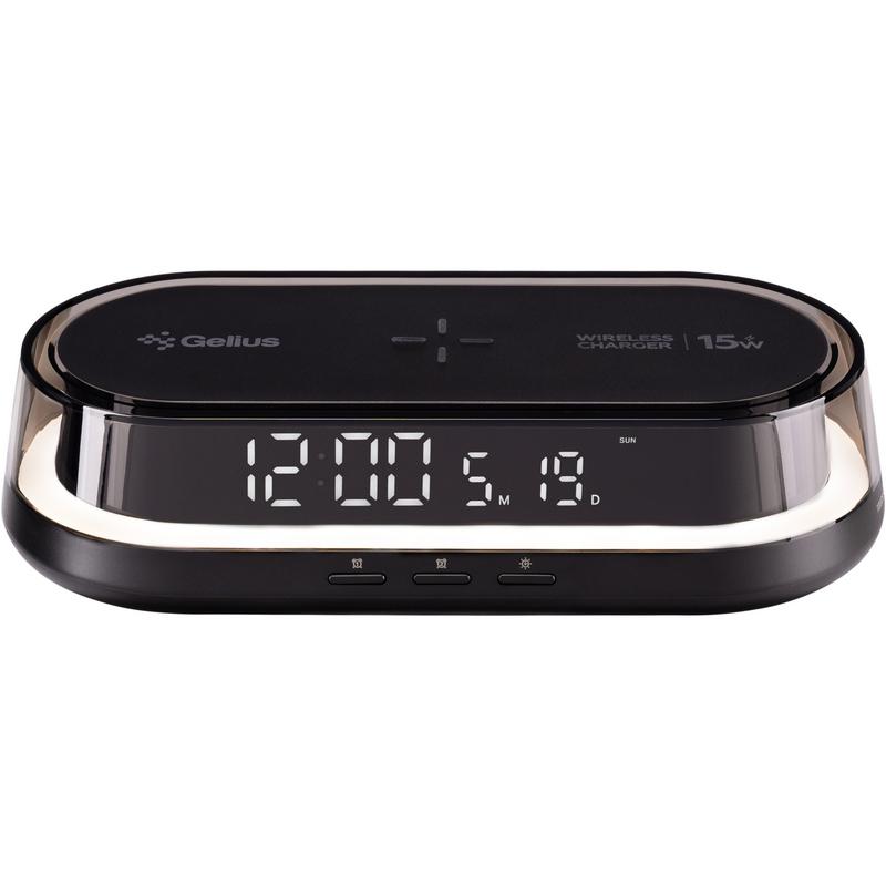 Беспроводное зарядное устройство GELIUS GP-SDC02 15W Wireless RGB Time Bridge 2 (95661) Цвет черный