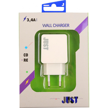 Зарядное устройство JUST Core Dual USB Wall Charger (WCHRGR-CR-WHT)