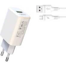 Сетевое зарядное устройство XO L85D QC3.0 18W + MicroUSB